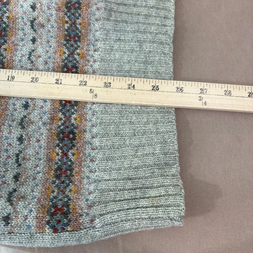 The Denver Sweater Vest Mens‎ XL Gray Fair Isle Private Stock Virgin Wool V-Neck